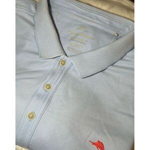 Tommy Bahama Short Sleeve Mens 2XL Baby Blue  Supima Polo Shirt‎